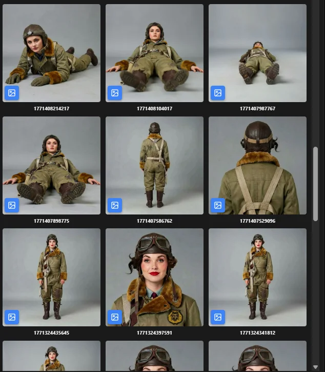 Character pose and outfit panel