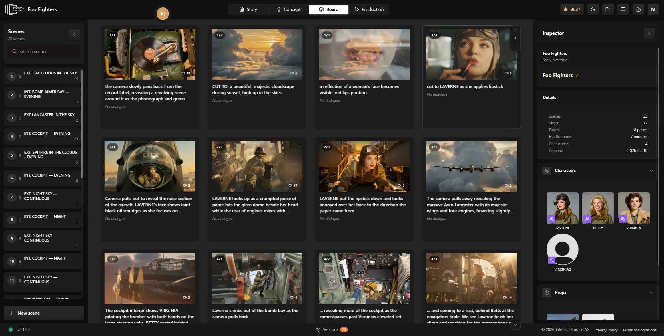 Storyboard workflow in Ciaro Pro