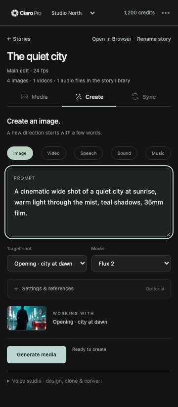 Create · Current plugin interface · example story
